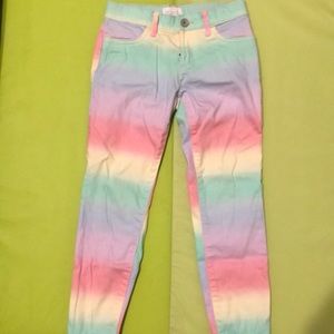 Pastel colored jeans.